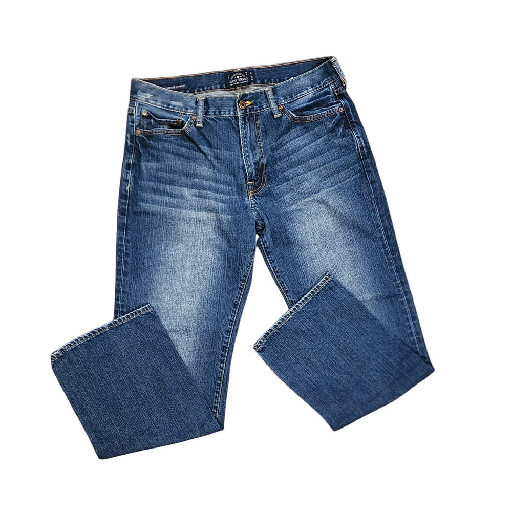 EUC Lucky Brand Men's 361 Vintage Straight Blue Jeans W34 L32 Feathered